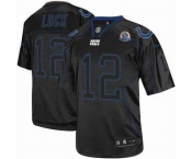 nike nfl jerseys indianapolis colts #12 luck black[Elite lights out 50th Patch]