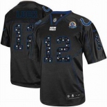 nike nfl jerseys indianapolis colts #12 luck black[Elite united sideline 50th Patch]