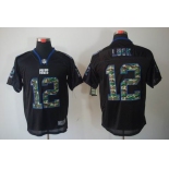 nike nfl jerseys indianapolis colts #12 luck black[camo fashion Elite]