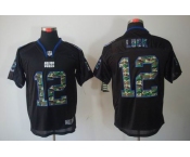 nike nfl jerseys indianapolis colts #12 luck black[camo fashion Elite]