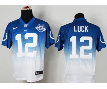 nike nfl jerseys indianapolis colts #12 luck blue-white-2[Elite drift fashion][second version][30th anniversary]