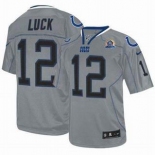 nike nfl jerseys indianapolis colts #12 luck grey[Elite lights out 50th Patch]