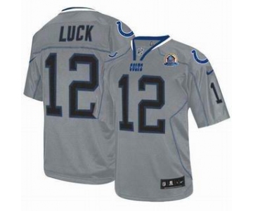 nike nfl jerseys indianapolis colts #12 luck grey[Elite lights out 50th Patch]