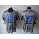 nike nfl jerseys indianapolis colts #12 luck grey[Elite shadow 50th Patch]