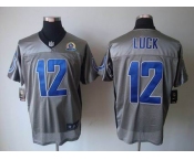 nike nfl jerseys indianapolis colts #12 luck grey[Elite shadow 50th Patch]