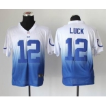 nike nfl jerseys indianapolis colts #12 luck white-blue[Elite drift fashion][second version]