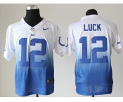 nike nfl jerseys indianapolis colts #12 luck white-blue[Elite drift fashion][second version]