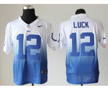 nike nfl jerseys indianapolis colts #12 luck white-blue[Elite drift fashion][second version]