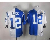 nike nfl jerseys indianapolis colts #12 luck white-blue[Elite split 50th Patch]