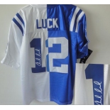 nike nfl jerseys indianapolis colts #12 luck white-blue[Elite split signature]