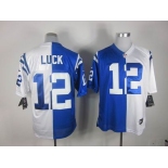 nike nfl jerseys indianapolis colts #12 luck white-blue[Elite split]