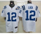 nike nfl jerseys indianapolis colts #12 luck white[Elite 50th Patch]