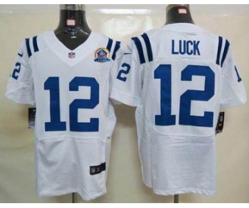 nike nfl jerseys indianapolis colts #12 luck white[Elite 50th Patch]