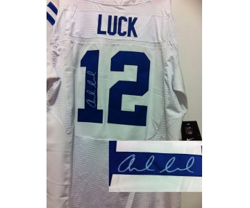 nike nfl jerseys indianapolis colts #12 luck white[Elite signature]