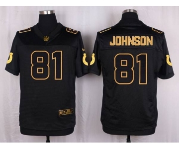 nike nfl jerseys indianapolis colts #81 johnson black gold collection[Elite][johnson]