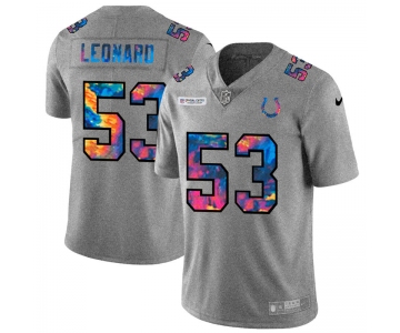 Indianapolis Colts #53 Darius Leonard Men's Nike Multi-Color 2020 NFL Crucial Catch NFL Jersey Greyheather