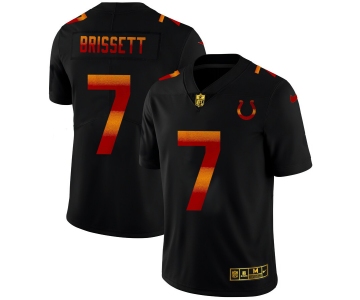 Indianapolis Colts #7 Jacoby Brissett Men's Black Nike Red Orange Stripe Vapor Limited NFL Jersey