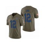 Men Nike Indianapolis Colts #12 Andrew Luck Olive 2017 Salute to Service Limited Jerseys