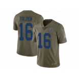 Men Nike Indianapolis Colts #16 Scott Tolzien Limited Olive 2017 Salute to Service NFL Jersey