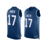 Men Nike Indianapolis Colts #17 Kamar Aiken Limited Royal Blue Player Name & Number Tank Top NFL Jersey