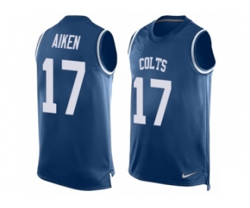 Men Nike Indianapolis Colts #17 Kamar Aiken Limited Royal Blue Player Name & Number Tank Top NFL Jersey