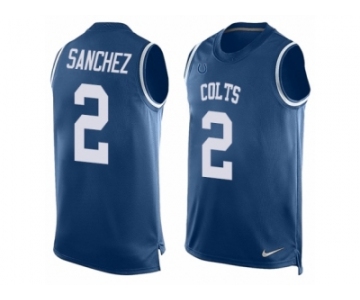 Men Nike Indianapolis Colts #2 Rigoberto Sanchez Limited Royal Blue Player Name & Number Tank Top NFL Jersey