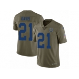 Men Nike Indianapolis Colts #21 Vontae Davis Limited Olive 2017 Salute to Service NFL Jersey