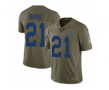 Men Nike Indianapolis Colts #21 Vontae Davis Limited Olive 2017 Salute to Service NFL Jersey