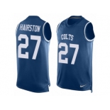 Men Nike Indianapolis Colts #27 Nate Hairston Limited Royal Blue Player Name & Number Tank Top NFL Jersey