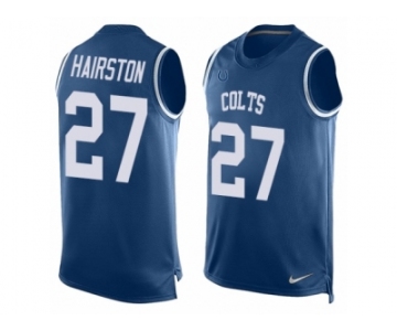 Men Nike Indianapolis Colts #27 Nate Hairston Limited Royal Blue Player Name & Number Tank Top NFL Jersey