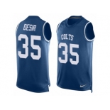 Men Nike Indianapolis Colts #35 Pierre Desir Limited Royal Blue Player Name & Number Tank Top NFL Jersey