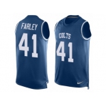 Men Nike Indianapolis Colts #41 Matthias Farley Limited Royal Blue Player Name & Number Tank Top NFL Jersey