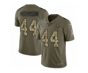 Men Nike Indianapolis Colts #44 Antonio Morrison Limited Olive Camo 2017 Salute to Service NFL Jersey