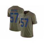 Men Nike Indianapolis Colts #57 Jon Bostic Limited Olive 2017 Salute to Service NFL Jersey