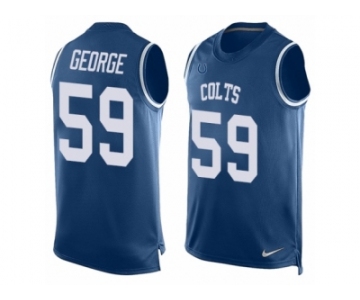 Men Nike Indianapolis Colts #59 Jeremiah George Limited Royal Blue Player Name & Number Tank Top NFL Jersey