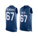 Men Nike Indianapolis Colts #67 Jeremy Vujnovich Limited Royal Blue Player Name & Number Tank Top NFL Jersey