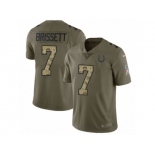 Men Nike Indianapolis Colts #7 Jacoby Brissett Limited Olive Camo 2017 Salute to Service NFL Jersey