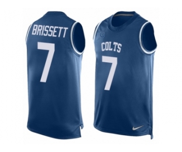 Men Nike Indianapolis Colts #7 Jacoby Brissett Limited Royal Blue Player Name & Number Tank Top NFL Jersey