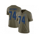 Men Nike Indianapolis Colts #74 Anthony Castonzo Limited Olive 2017 Salute to Service NFL Jersey