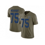 Men Nike Indianapolis Colts #75 Jack Mewhort Limited Olive 2017 Salute to Service NFL Jersey