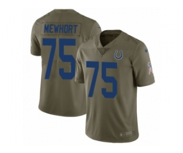 Men Nike Indianapolis Colts #75 Jack Mewhort Limited Olive 2017 Salute to Service NFL Jersey