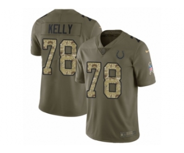 Men Nike Indianapolis Colts #78 Ryan Kelly Limited Olive Camo 2017 Salute to Service NFL Jersey