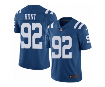 Men Nike Indianapolis Colts #92 Margus Hunt Limited Royal Blue Rush Vapor Untouchable NFL Jersey