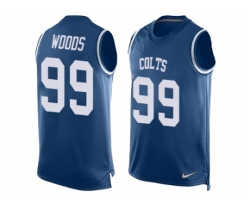 Men Nike Indianapolis Colts #99 Al Woods Limited Royal Blue Player Name & Number Tank Top NFL Jersey