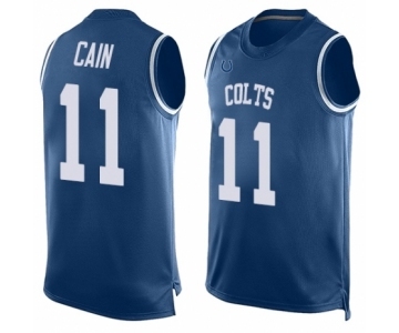 Men's Indianapolis Colts #11 Deon Cain Limited Royal Blue Player Name & Number Tank Top Football Jersey