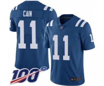 Men's Indianapolis Colts #11 Deon Cain Royal Blue Team Color Vapor Untouchable Limited Player 100th Season Football Jersey