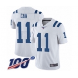 Men's Indianapolis Colts #11 Deon Cain White Vapor Untouchable Limited Player 100th Season Football Jersey