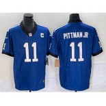 Men's Indianapolis Colts #11 Michael Pittman Jr Royal 2023 FUSE Indiana Nights Limited Stitched Jersey