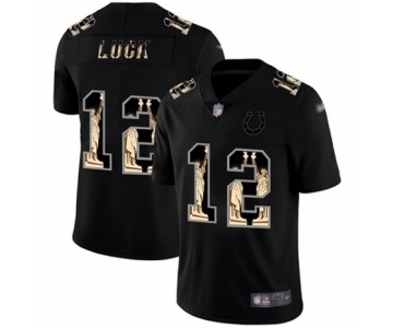 Men's Indianapolis Colts #12 Andrew Luck Limited Black Statue of Liberty Football Jersey