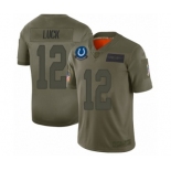 Men's Indianapolis Colts #12 Andrew Luck Limited Camo 2019 Salute to Service Football Jersey